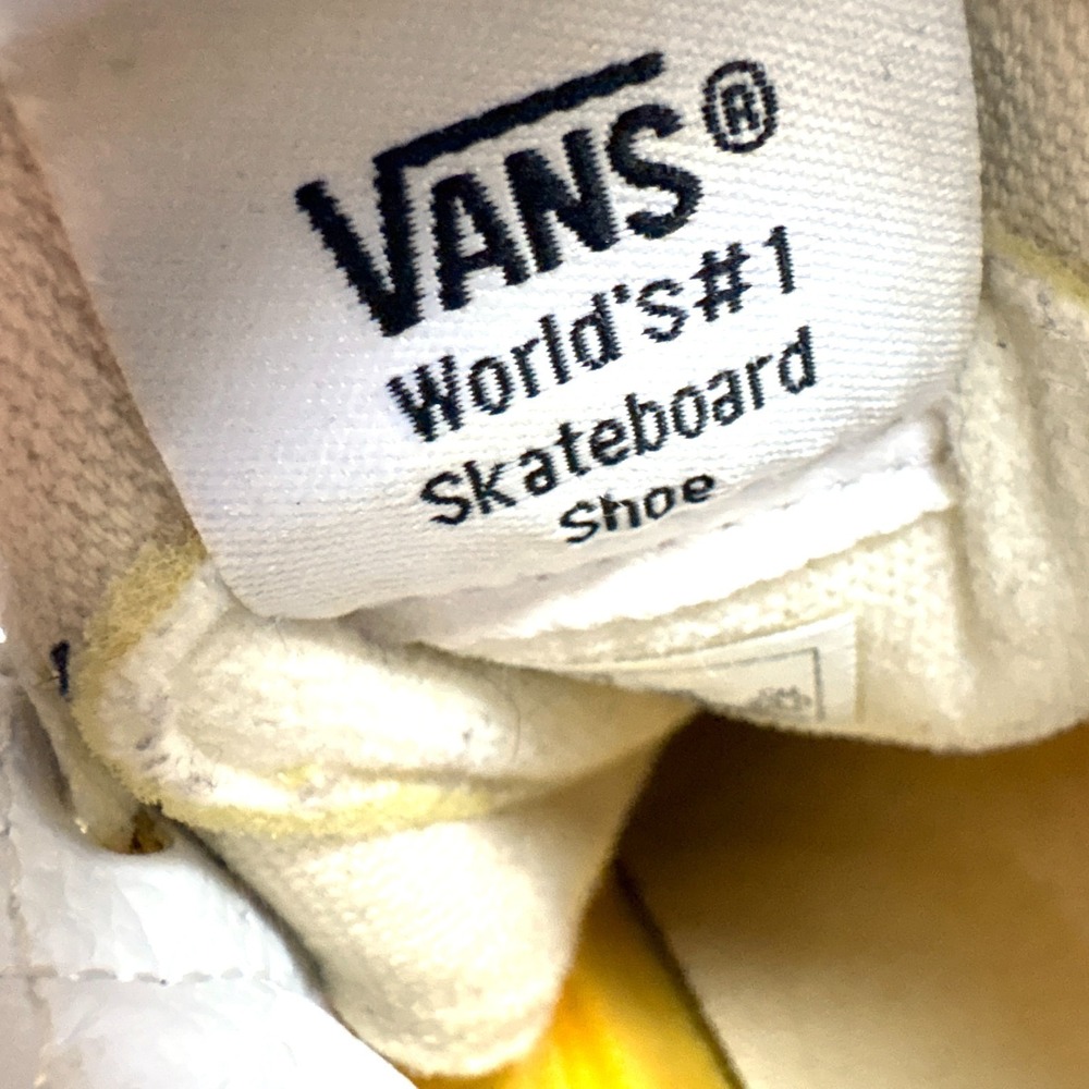Vans Skate Hi Top Sneaker Shoes Kids Sz 5 Yellow Suede Canvas Lace Up Back Zip - Picture 9 of 16